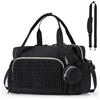 ZHVoyage Borsa sportiva da donna, 24 l, Weekend, impermeabile, da viaggio, borsa da viaggio, borsa per ospedale, nascita, con borsa bagnata in PVC, per fitness, nuoto, sauna (Nero)