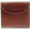 GIUDI ® - Portafoglio Donna in pelle vacchetta, vera pelle, portamonete, portatessere, Made in Italy. (Marrone)