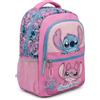 Disney Stitch & Angel Zaino Scuola per Bambine | Zaino Grande e Leggero | Zaino con Tasca Frontale con Zip e Tasche Laterali in Rete | Zaino da Viaggio | Zaino per Scuola Primaria
