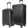 TRVLMORE Set Valigie Set 2 Valigie - Valigia Trolley - Set Trolley da Viaggio - Kit Valigie da Viaggio - Valige Set - Valigia per il Bagaglio a Mano e Valigia Grande - Nero