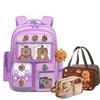 Adius Zaino Capibara, Zaino Capibara Scuola Elementare Grande, con Set di Cancelleria e Borsa Portapranzo, per Ragazze, Ragazzi (Viola)