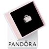 PANDORA Ciondolo in argento con valigia con smalto rosa