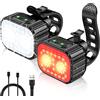 CIRYCASE Luci Bici Anteriori & Posteriori, USB Ricaricabile Luci Bicicletta LED Super Luminosa, Impermeabile IPX6 Luce Bici, 8+12 Modalità di Illuminazione per Guida Notturna, Maggiore Durata Batteria