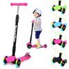 Sonnewelt, monopattino pieghevole Cityroller per bambini con 3 ruote LED e manubrio regolabile in altezza, freni posteriori, fino a 50 kg per bambini dai 3 ai 14 anni - Verde