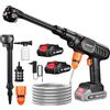 Purova Rondella ad alta pressione, 21 V, max 60 bar, idropulitrice Press & Clean, tubo 5 m, ugello 6 in 1, brocca schiuma (2x4000 mAh batterie)