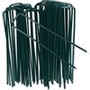 OUNUO 100 Picchetti Giardino per Telo Pacciamatura Zincato, Picchetti Rete Giardino per Reti Recinzioni Erba, Reti, Recinzioni, 150mm x 25 mm, Ø 3 mm, Verde