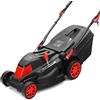 LEHMANN Tagliaerba Elettrico per superfici fino a 1000 m², 1600 W, Larghezza di Taglio 38 cm, Cesto Raccoglierba 40 L, Regolazione Altezza Taglio 5 Livelli 25-75 mm, 3450 giri/min