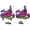 OAUWYUBA Pinza Freno a Disco Meccanico HB100 Kit Pinza Freno a 2 Pistoni Bicicletta idraulica MTB Anteriore Posteriore per Bicicletta(Purple 1 Pair)