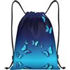 Kfjghhl Bella farfalla blu coulisse zaino Bag Sport Sackpack Bulk Cinch Gym Bag Donne Uomini Bambini Sport All'aperto, Nero , S, Vacanze
