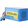 BGGNG 24V 8AH 10S3P Batteria Agli Ioni Di Litio A Lunga Durata Per Biciclette Elettriche Batterie Ricaricabili Al Litio Adatte Anche Per Macchinine E Sedie A Rotelle Con Caricabatteria 24V,8AH