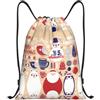 Pidgazdfgv Carino Animali Con Pupazzo Di Neve Coulisse Zaino Sportivo Palestra Sackpack Tasche In Mesh Resistente All'acqua, Nero , S, Classico