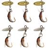 Yhsioaklo Esche da pesca per spigola | Ganci realistici lucidi rotanti in metallo | Set di esche da pesca per esche per basso per esterni, fiume, mare, barca, trota, pesce gatto, Crappie, Walleye, salmone