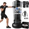 Qoosea Sacco da Boxe da Terra 180cm, Stabile Sacco da Boxe per Adulti Pungiball con Guantoni e Pompa, Sacchi da Box Gonfiabile per Pratica di TaekwondoKarate MMA Fitness
