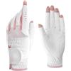 Zpengtai Guanti Golf Guanti da golf donna in tessuto superfibra traspirante, resistenti all'usura, antiscivolo, con blocco colore, morbidi e durevoli(WHITE,20)