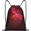 Kfjghhl Astratto Rosso Libellula Coulisse Zaino Borsa Sport Sackpack Bulk Cinch Gym Bag Donne Uomini Bambini Sport All'aperto, Nero , M, Vacanze