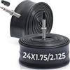 MetersGod 2 pezzi, 24 x 1,75/1,90/1,95/2,0/2,10/2,125 tubi per bici, compatibili con pneumatici da 24 x 1,75 a 2,125, con valvola Presta FV 48 mm, gomma butilica, utilizzati per mountain bike, cruiser