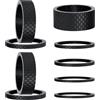 Oiieco Spacer Bicicletta: 11 Pezzi Carbonio 1-1/8 - Distanziali per MTB & Bicicletta da Strada - 6 Misure (15-1mm) per Attacco Manubrio