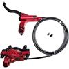 PMAGSYQ HB875 Set Freno Idraulico HB-875 MTB Freno a Disco per Bicicletta Anteriore Posteriore 800mm 1400mm Pinza Freni per Mountain Bike(Red Left)