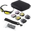 yeeplant Set di 6 occhiali da tiro, lenti intercambiabili, lenti polarizzate in policarbonato, protezione dai riflessi solari, occhiali leggeri da motociclismo per tiro CS, 147 mm di lunghezza