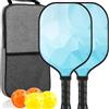 Harilla Racchetta Racchette Padel Paddle Borsa con Palline Materiale Fibra di Vetro Nucleo a Nido d'Ape Presa Antiscivolo Resistente Urti Adatta per Parchi, 湖蓝色套装