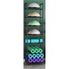 Generic Commerciale Rack portaoggetti per sfere ad onda, 7 livelli, attrezzatura da allenamento, palestra domestica, supporto per tappetino yoga/rullo in schiuma/palla a metà equilibrio, con regolazione (Nero