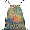 Pidgazdfgv Zaino con coulisse con pittura colorata Sport Gym Sackpack Tasche in rete Borsa a corda resistente all'acqua Donne Uomini, Nero , S, Classico