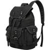 Wswqop Zaino da Viaggio Impermeabile Zaino Tela Zaino Vintage Zaino Outdoor con Ampia capacità E Chiusure a Fibbie Tasca Frontale con E Scomparti per Accesso, Array, Nero