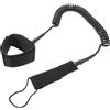SWETRACE Guinzaglio per Tavola da Surf Nero in TPU e Neoprene, Spessore 7mm, Cinghia Elastica Coiled per vestibilità Confortevole e Protezione Rail Saver, per Sport Acquatici