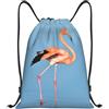 Kfjghhl Flamingo In Acqua Ripple Coulisse Zaino Borsa Sport Sackpack Bulk Cinch Gym Bag Donne Uomini Bambini Sport All'aria Aperta, Nero , S, Vacanze