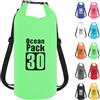 POPOYU 30L Borsa Impermeabile,Verde Waterproof Zaino Impermeabile Sacco Impermeabile con Tracolla Regolabile,2L/5L/10L/15L/20L/30L Dry Bag per Outdoor Sport Acquatici,Barca, Pesca, Rafting, Nuoto