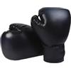 yeeplant Guantoni da boxe per giovani e adulti, guanti neri a mezze dita, in pelle PU, per allenamento MMA, kickboxing, sacco da boxe, sparring, Muay Thai, protezione da combattimento