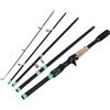 EfforPrac Canna da pesca in fibra di vetro Spinner Baitcasting 4/5 Sezione M Tone 1.65m-2.1m