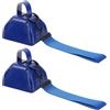 DIYEAH 2 Pezzi Campanaccio da 3 Pollici Blu Manico per Appassionati | Ferro e Tessuto, Cinturino da Polso Incluso, Adatto per Cheering e Game Day