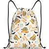Pidgazdfgv Zucca di Halloween E Gufo Coulisse Zaino Sportivo Palestra Sackpack Tasche In Mesh Resistente All'acqua Stringa Bag Donne, Nero , S, Classico