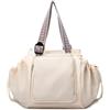 Adius Borsone da Viaggio Pieghevole, Borsa a Mano di Grande Capacità, Nylon Leggera con 15 Tasche, per Palestra, Viaggi e Uso Quotidiano (Bianco sporco)