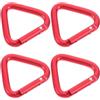Artibetter Moschettone Rosso Triangolare 4 Pezzi in Lega Alluminio | Clip a Gancio Leggera e Resistente All'usura, Forma Triangolare, per Zaino o Cintura