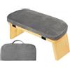 LOVIVER Sedile Meditazione Meditazione Sgabello Ginocchia Banco Meditazione Sedia Meditazione in Bambù con Cuscino Morbido Angolati Adatto a Meditazione, Grigio, 30 Con Borsa