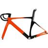 AYBDSJNWSF Bicicletta da strada con telaio in fibra di carbonio nero e arancione mulino a vento manubrio(52CM)