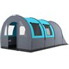 DecHome - Tenda Campeggio 5 Posti Impermeabile con Zona Notte e Giorno in Poliestere 480x260x200 cm Grigio/Blu