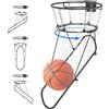 Kipika Attacco per rimbalzo per ritorno pallacanestro, pista regolabile a 360° con connessione rapida per cerchi da 45,7 cm, struttura in acciaio resistente per allenamento al chiuso e all'aperto