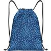 Pidgazdfgv Zaino con coulisse animale pelle leopardata sport palestra Sackpack tasche in rete resistente all'acqua borsa a corda donna uomo, Nero , S, Classico