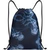 Kfjghhl Jellyfish In Deep Ocean Coulisse Zaino Borsa Sport Sackpack Bulk Cinch Gym Bag Donne Uomini Bambini Sport All'aperto, Nero , M, Vacanze