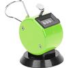 Horett Contatore Manuale Contatore Meccanico Portatile Berm 4 Cifre Guscio in Plastica ABS da 0 a 9999 Manopola in Plastica Reset con Base a Gancio per Statistiche Dati Flusso (Verde)