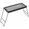 Fzaqwen Outdoor Side Shelf Mensola Laterale Pieghevole Tavolino Grigliato Ripiano Portatile in Ferro per Organizzazione Attrezzatura E Stoviglie Adatta a, Tavolino Nero