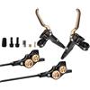 PMAGSYQ Freno a Disco Idraulico MTB a 4 pistoncini 2200mm Tipo Split Freno a Pressione Olio Mountain AM DH Pinza Freno Bici da Strada(Golden Split-Type LR)