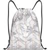 Kfjghhl Oro Rosa Marmo Design Sfondo Coulisse Zaino Borsa Sport Sackpack Bulk Cinch Gym Bag Donne Uomini Bambini Sport All'aperto, Nero , M, Vacanze