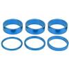 JIASHUNHE Distanziali Bici Manubrio 6 Pezzi 2/3/5/10mm Cuffia in Lega di Alluminio distanziale Forcella Tappo rondella for Anteriore da 28.6mm MTB Bici Strada(Blue)