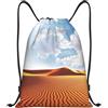 Pidgazdfgv Deserto Zaino con coulisse Sport Palestra Sackpack Tasche in rete Resistente all'acqua Borsa a Stringa Donna Uomo, Nero , S, Classico