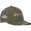 Alpha Industries Alpha Label Trucker cap Cappello Trucker da Uomo Dark Olive