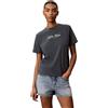Calvin Klein Donna T-Shirt Maniche Corte Classic Script Two Tone con Scollo Rotondo, Grigio (Dark Slate), M